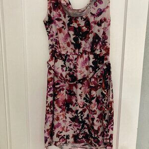 DKNY Scoop Neck Floral Mini Dress (Large)